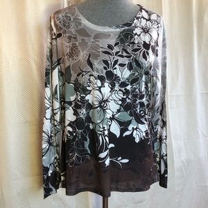 🆕 Floral Long-Sleeve Tee by Coldwater Creek in XL